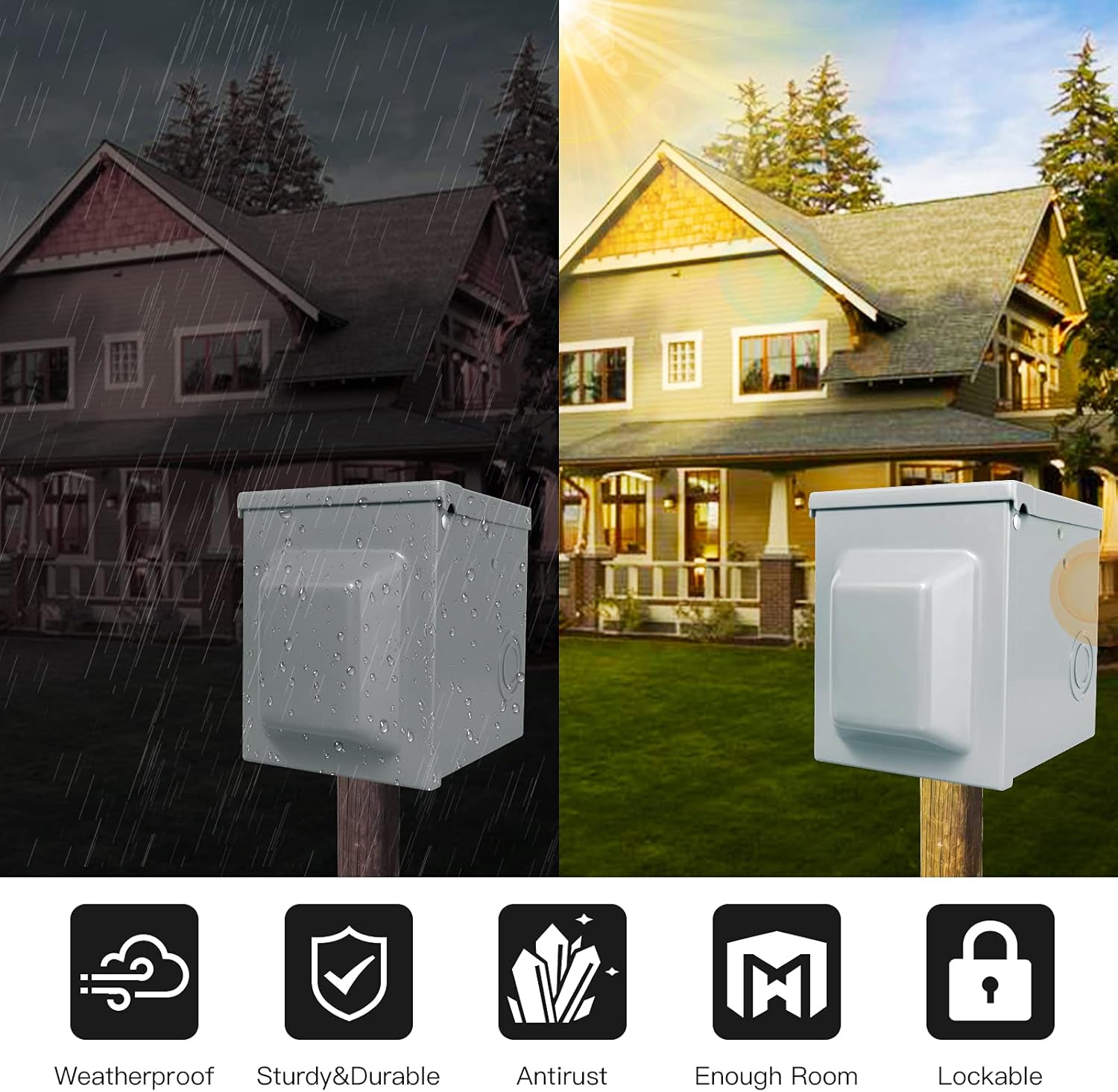 防水電気コンセントパネル,密閉型ロック可能ボックス,rv電源 - Outdoor Power Receptacle のレビューと価格