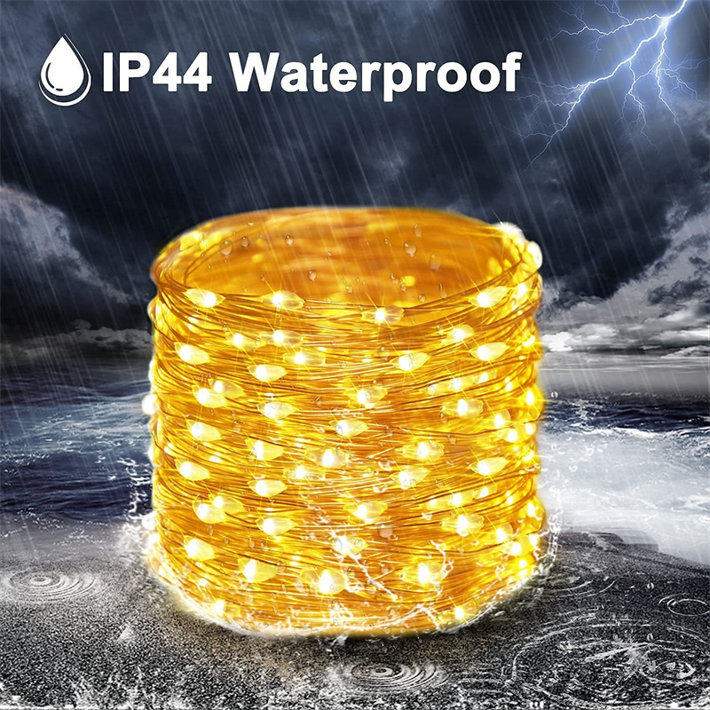 防水銅線ソーラーLEDストリングライト,8つの照明モード,ク - Outdoor Power For Christmas Lights のレビューと価格