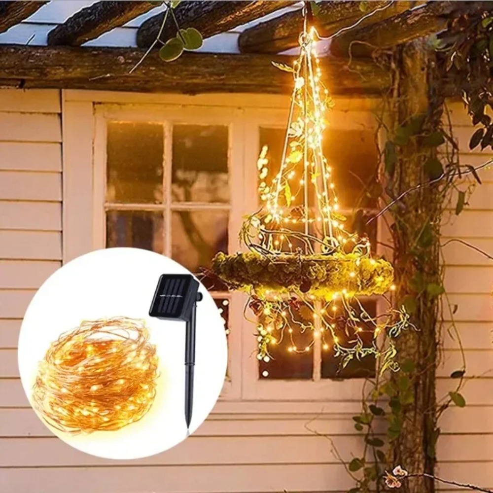 100 LED ソーラーフェアリー防水銅線ストリングライトク - Outdoor Power For Christmas Lights のレビューと価格