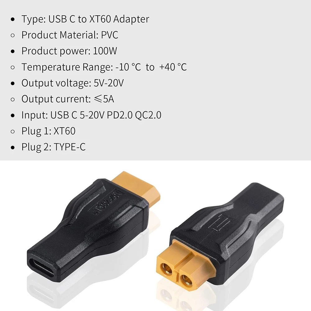USBタイプCメス-XT60アダプターコンバーター、充電コネ - Outdoor Usb Power Adapter のレビューと価格