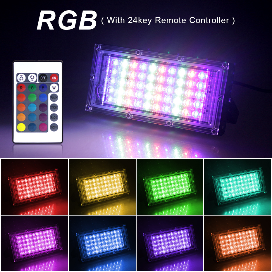 IP65防水RGB LED投光器 50W/100W/300W - Outdoor Power Outlet With Remote Control のレビューと価格