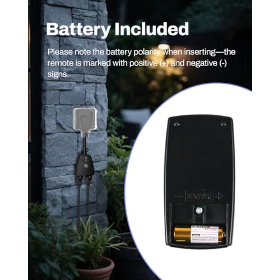 屋外用ワイヤレスリモコンコンセントプラグ、耐候性ヘビーデュー - Outdoor Power Outlet With Remote Control のレビューと価格